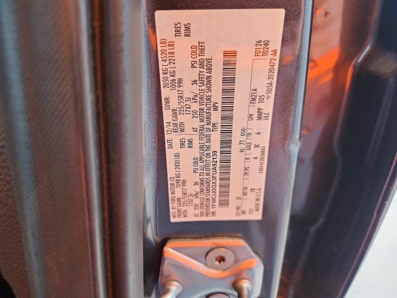 1FMCU0GX3FUA92139 2015 FORD ESCAPE photo no. 12