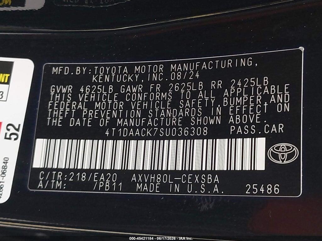 4T1DAACK7SU036308 2025 TOYOTA CAMRY photo no. 9