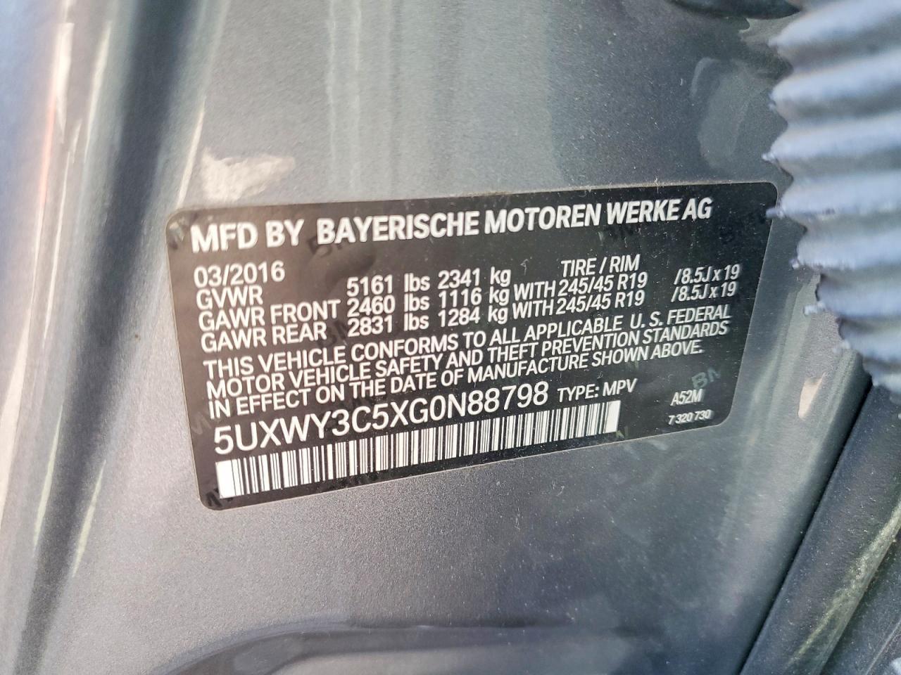 2016 BMW X3 XDRIVE28D — Фото 14 из 14
