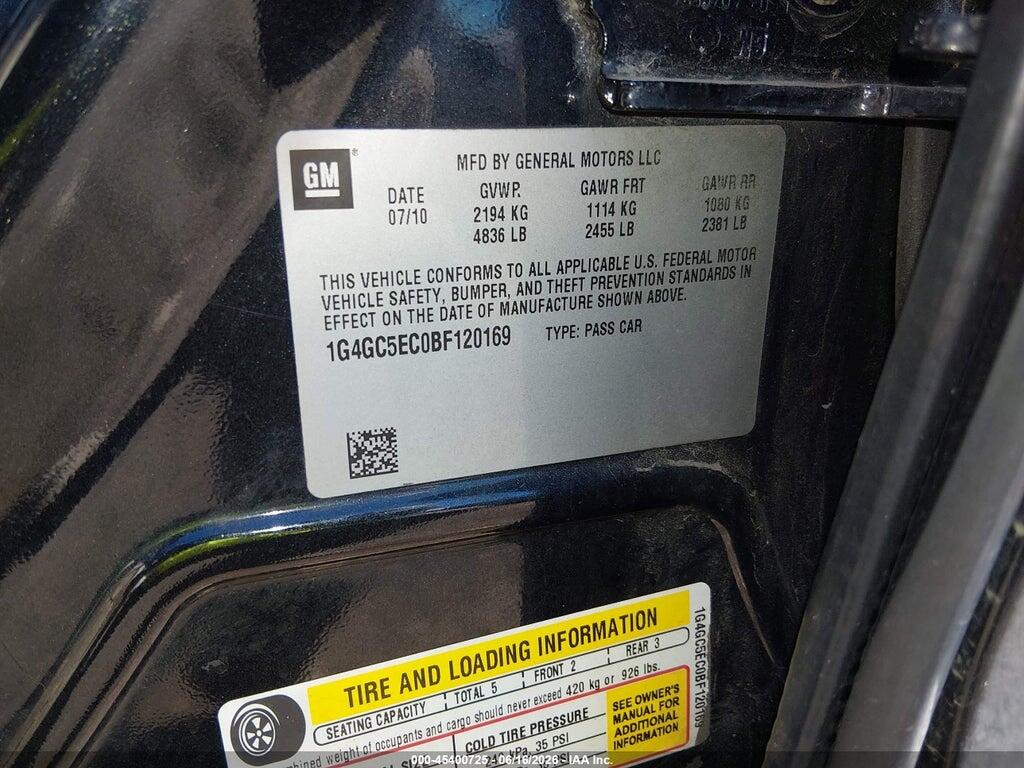 1G4GC5EC0BF120169 2011 BUICK LACROSSE photo no. 9