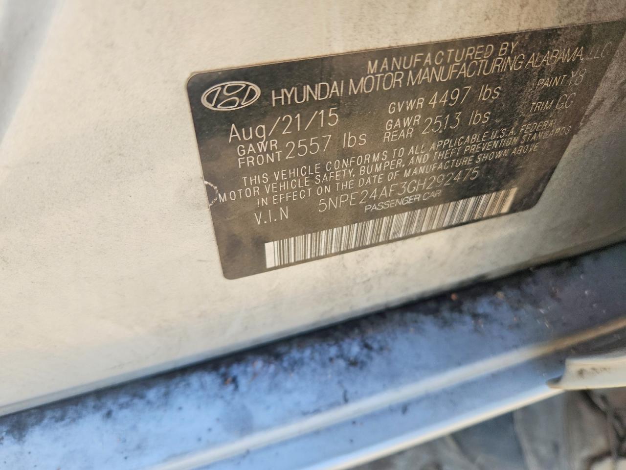 2016 HYUNDAI SONATA SE — Фото 12 из 12