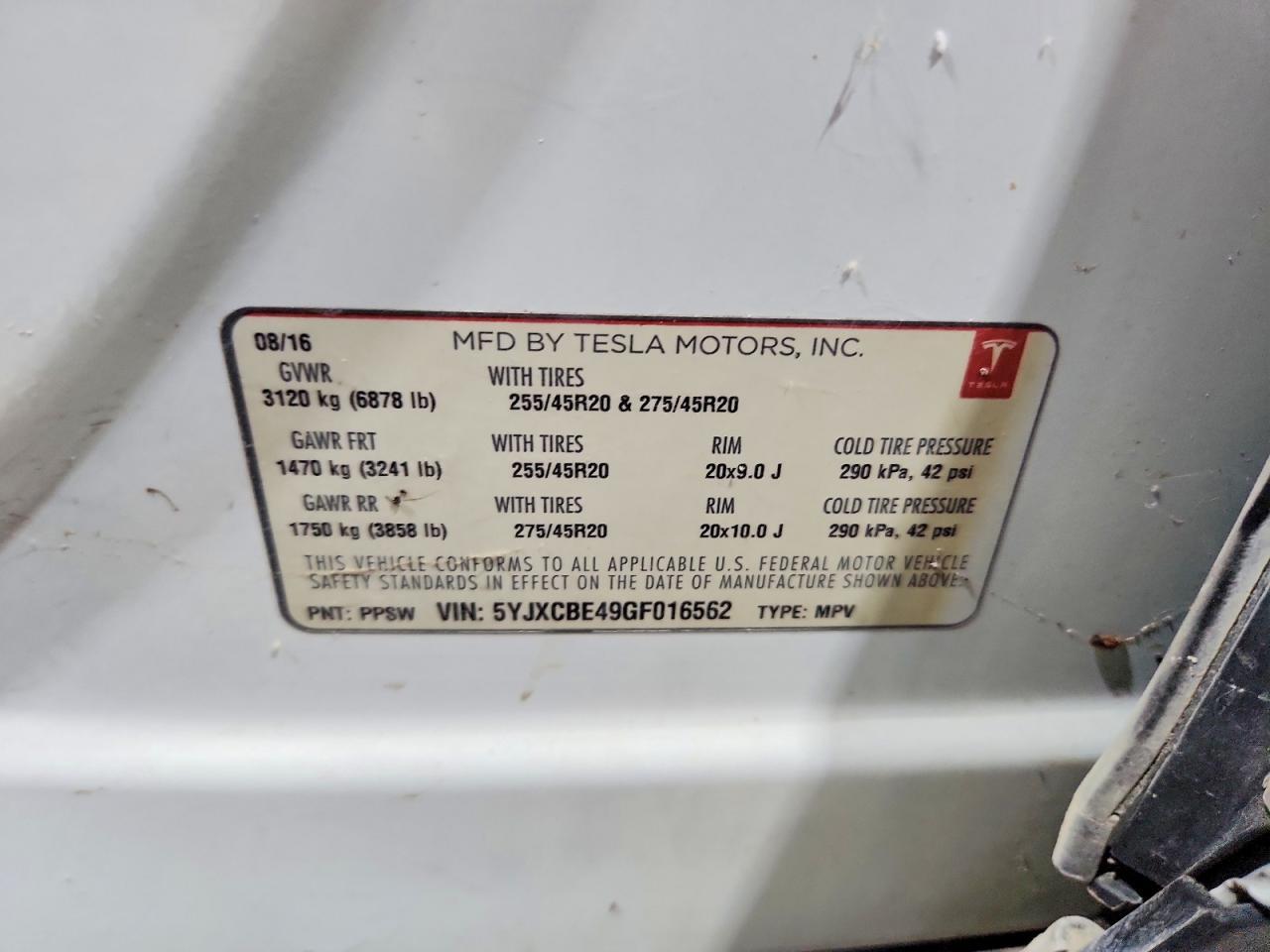2016 TESLA MODEL X — Фото 12 из 12