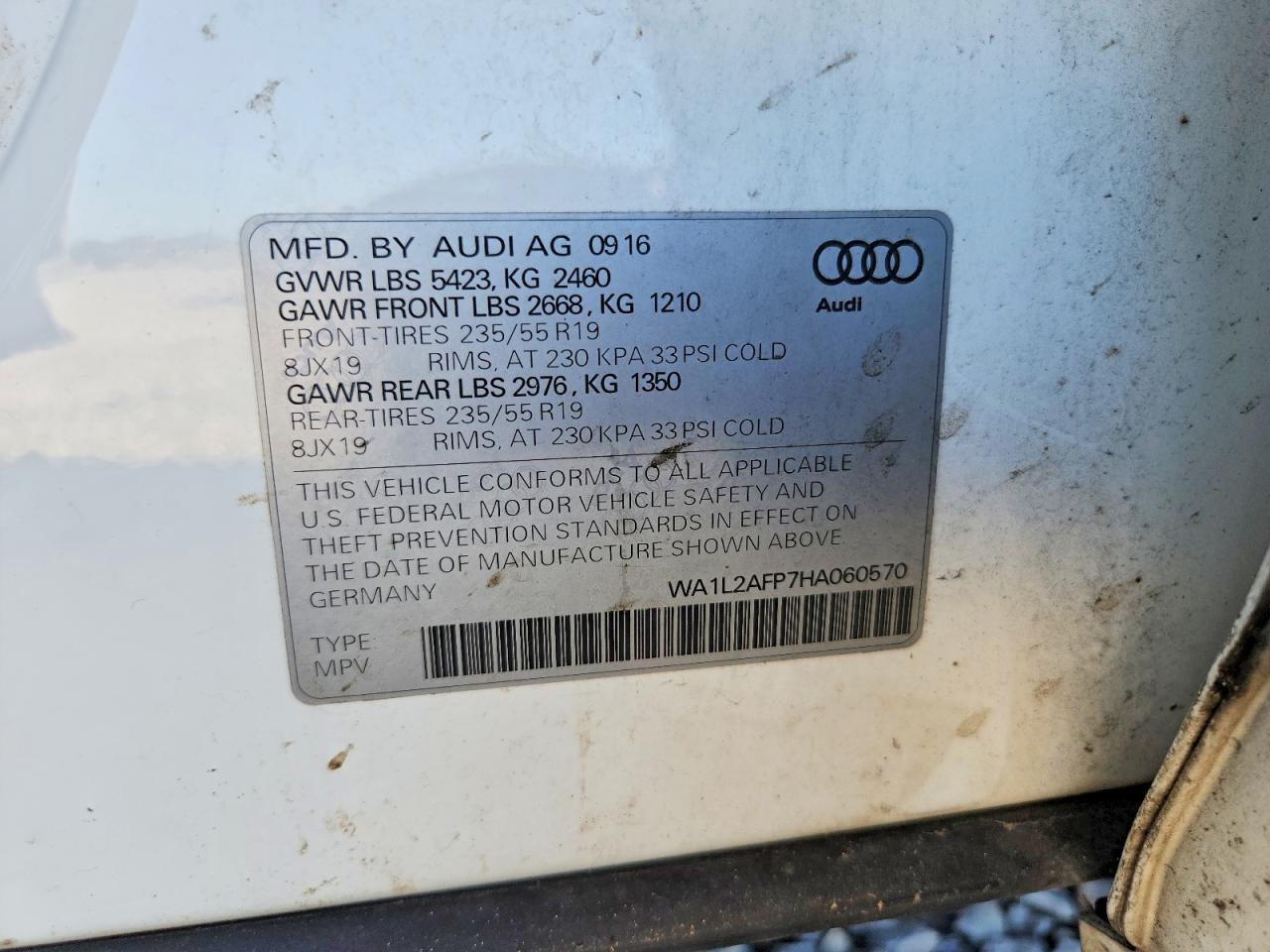 2017 AUDI Q5 PREMIUM PLUS — Фото 13 из 13