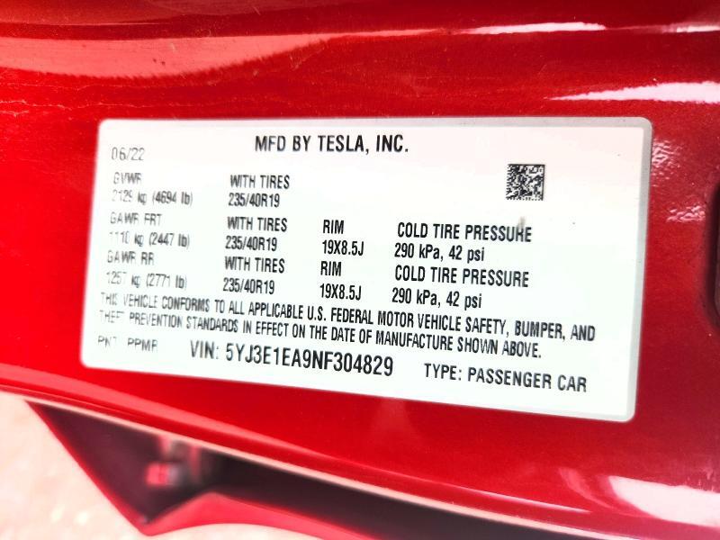2022 TESLA MODEL 3 — Фото 12 из 12