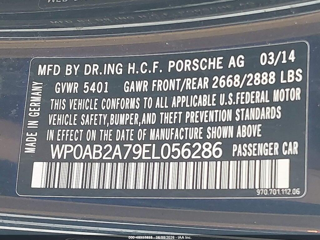 WP0AB2A79EL056286 2014 PORSCHE PANAMERA photo no. 9