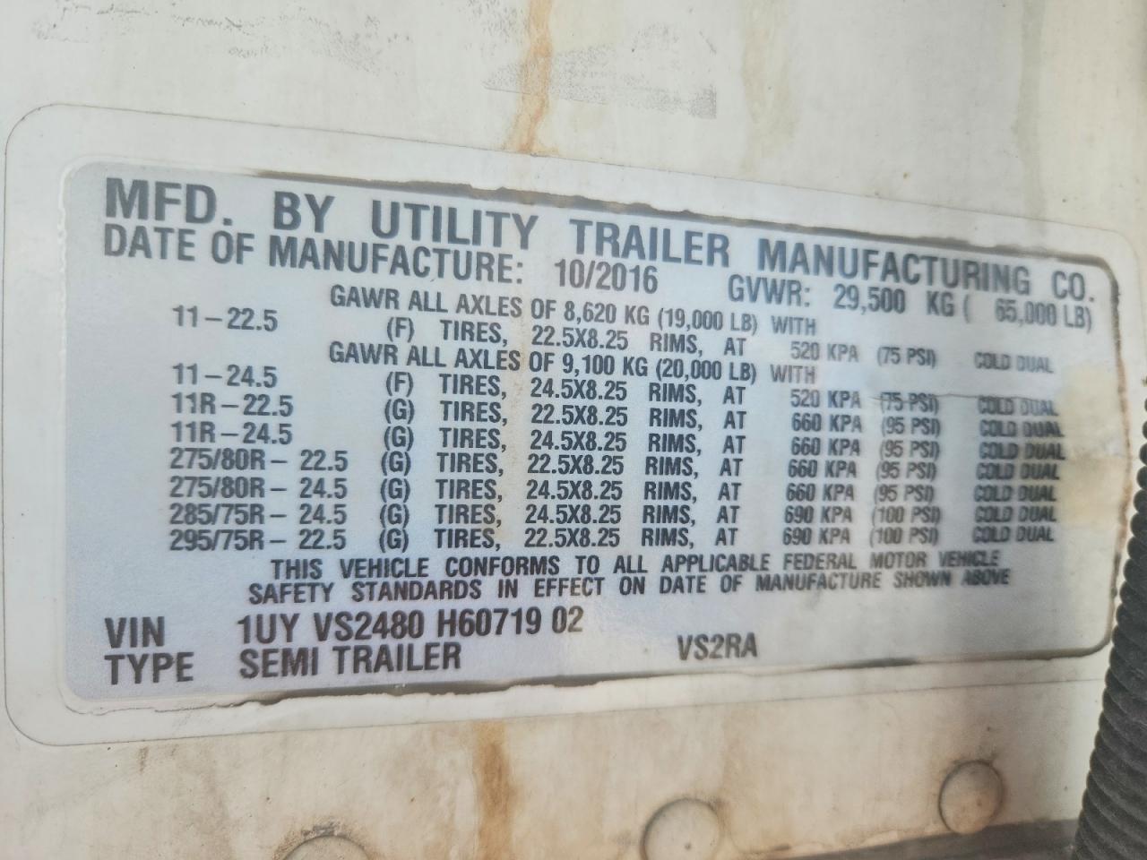 2017 UTILITY VS2RA REFRIGERATED VAN TRAILER — Фото 10 из 10