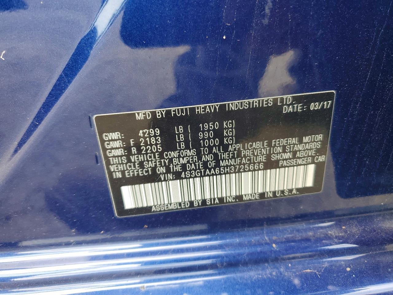 2017 SUBARU IMPREZA — Фото 14 из 14