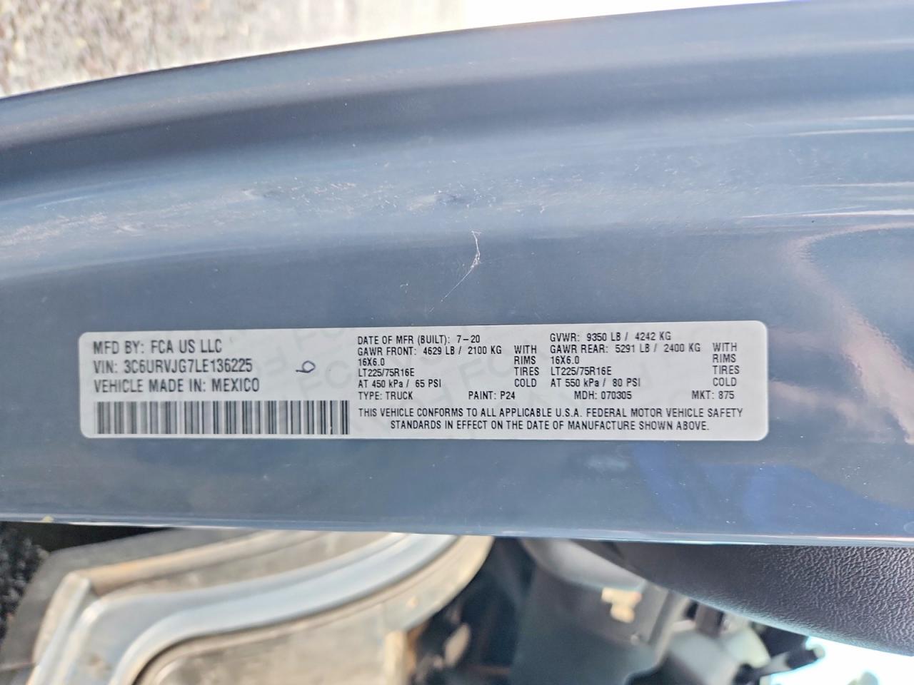 2020 RAM PROMASTER 3500 3500 HIGH — Фото 13 из 13