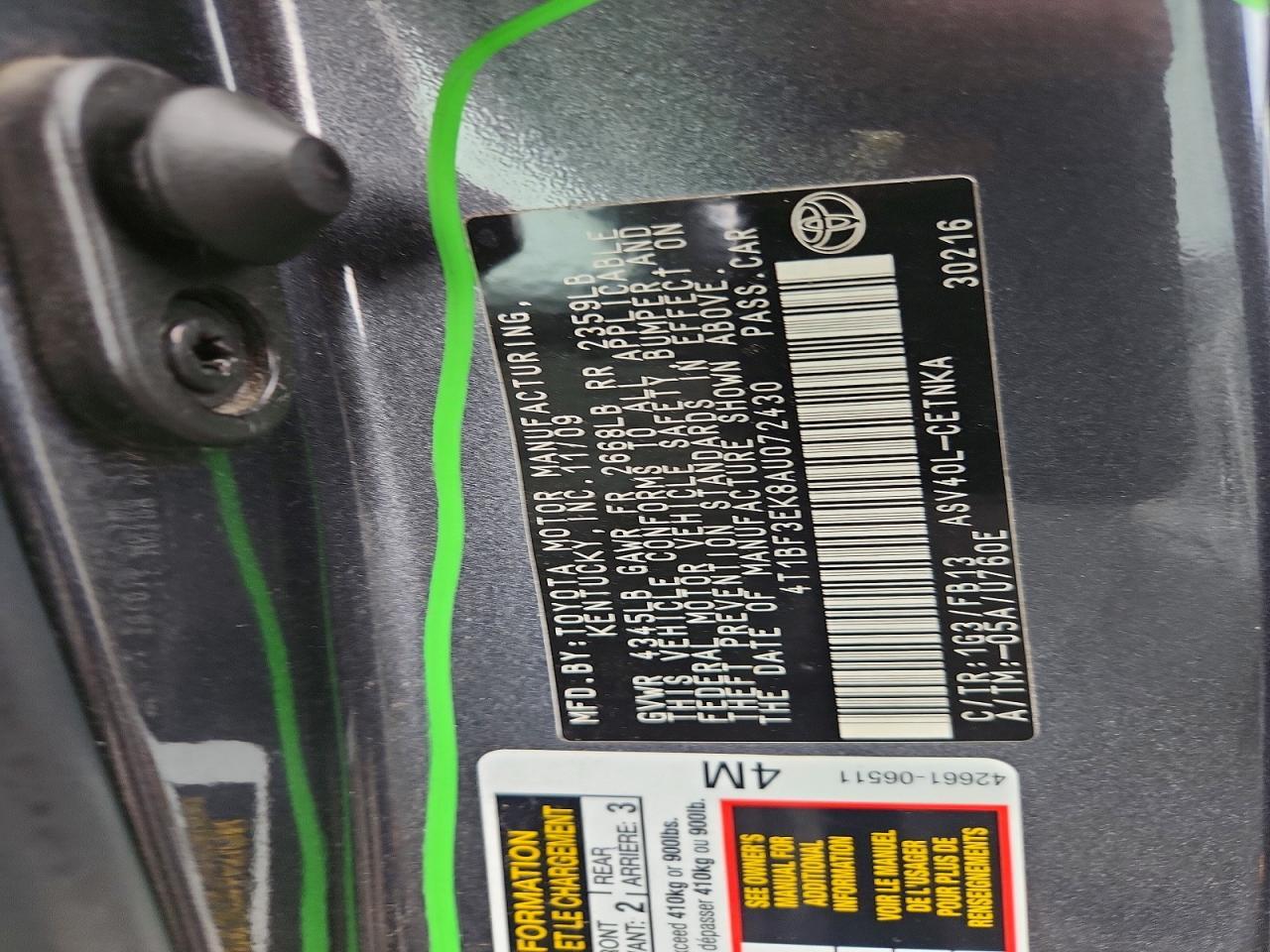 2010 TOYOTA CAMRY LE — Фото 12 из 12