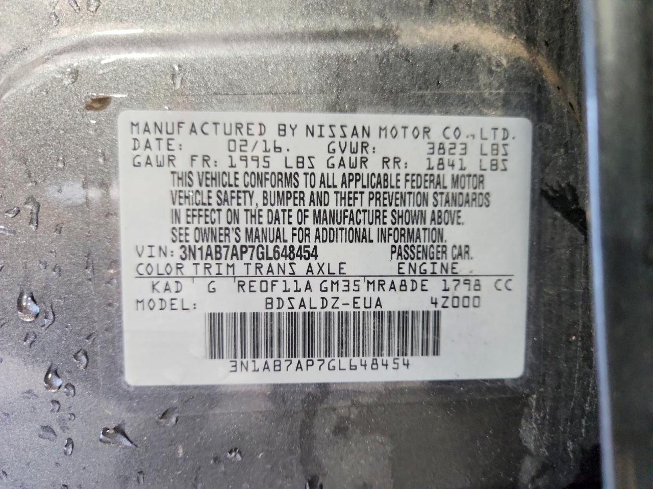 2016 NISSAN SENTRA SV — Фото 12 из 12
