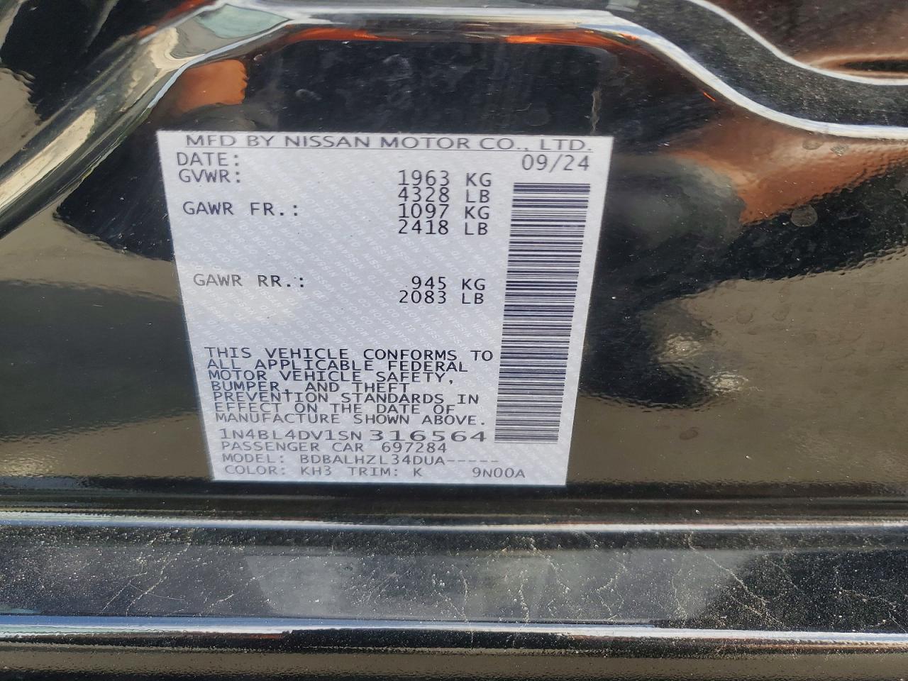 2025 NISSAN ALTIMA SV — Фото 12 из 12