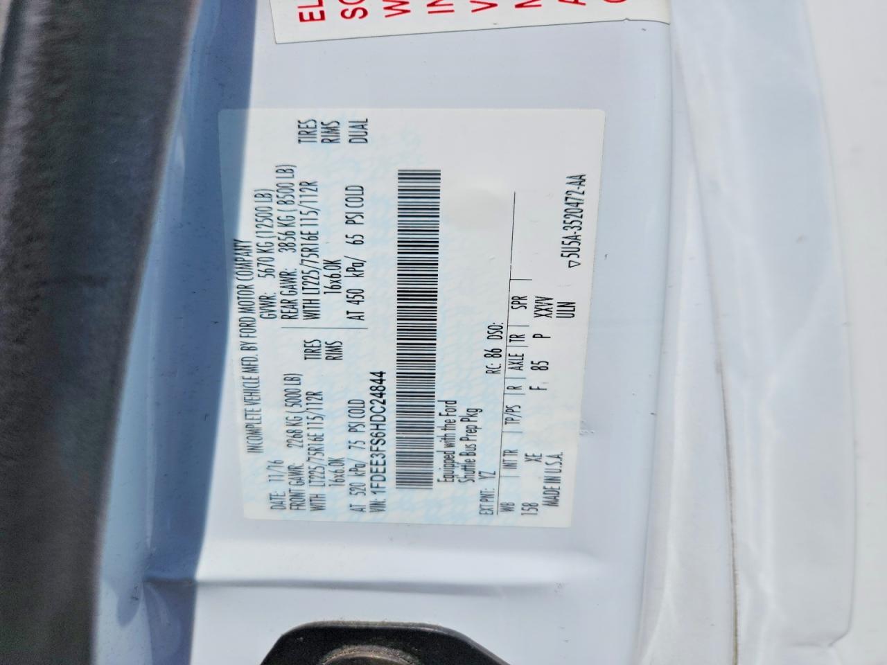 1FDEE3FS6HDC24844 2017 FORD ECONOLINE photo no. 12
