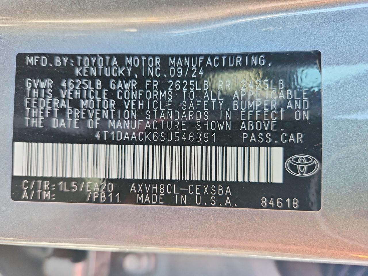 2025 TOYOTA CAMRY SE — Фото 12 из 12