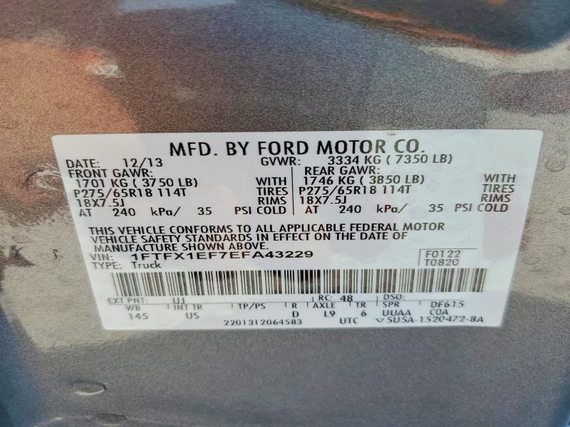 1FTFX1EF7EFA43229 2014 FORD F150 photo no. 12