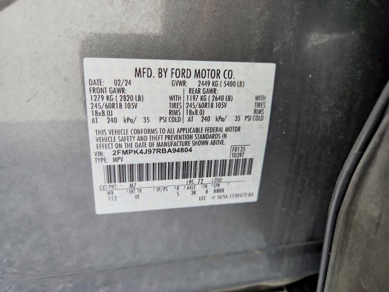 2024 FORD EDGE SEL — Фото 13 из 13