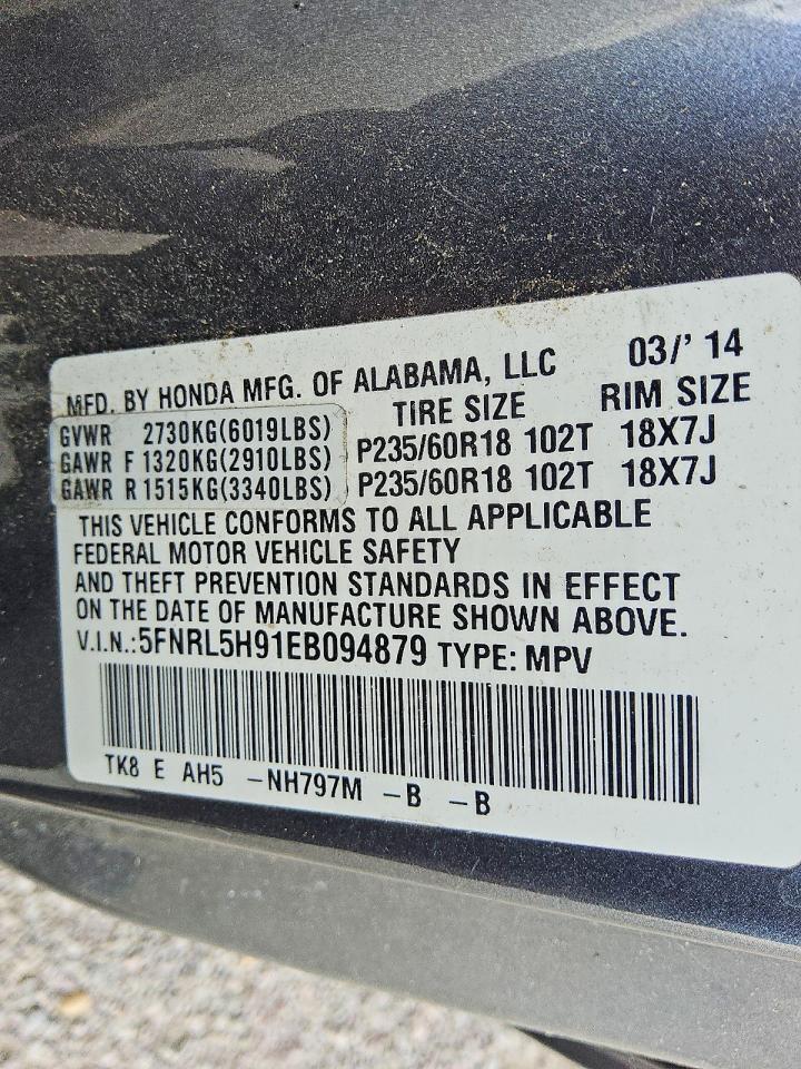 2014 HONDA ODYSSEY TOURING — Фото 13 из 13