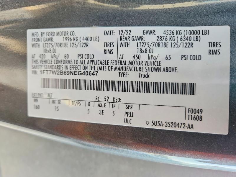 2022 FORD F250 SUPER DUTY — Фото 12 из 12