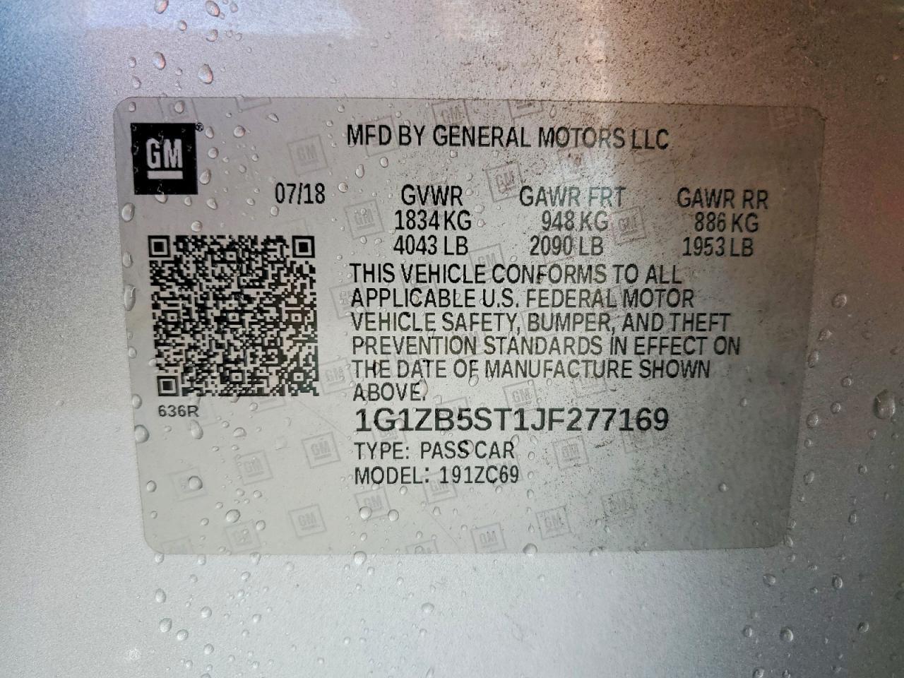 2018 CHEVROLET MALIBU LS — Фото 12 из 12