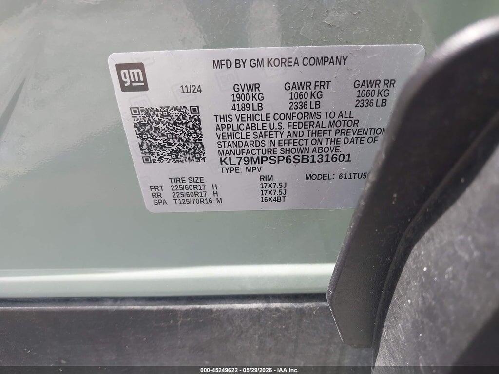 KL79MPSP6SB131601 2025 CHEVROLET TRAILBLAZER photo no. 9