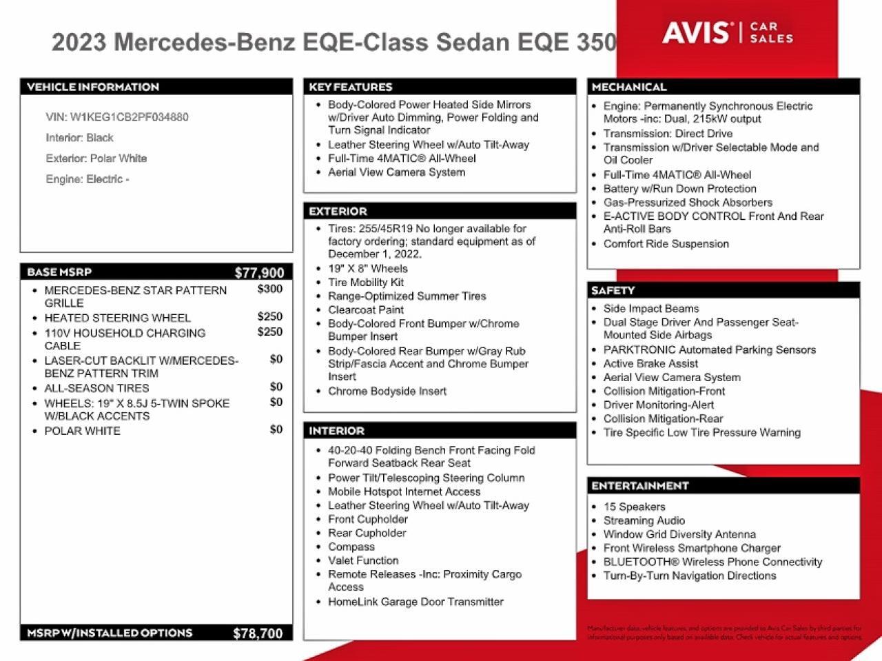 2023 MERCEDES-BENZ EQE SEDAN 350 4MATIC — Фото 12 из 13