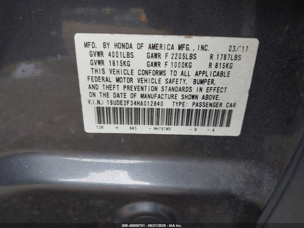 19UDE2F34HA012840 2017 ACURA ILX photo no. 9