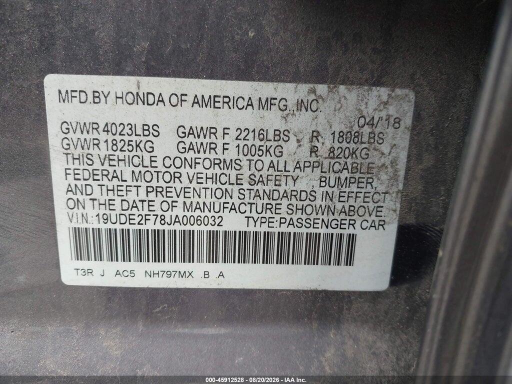 19UDE2F78JA006032 2018 ACURA ILX photo no. 9