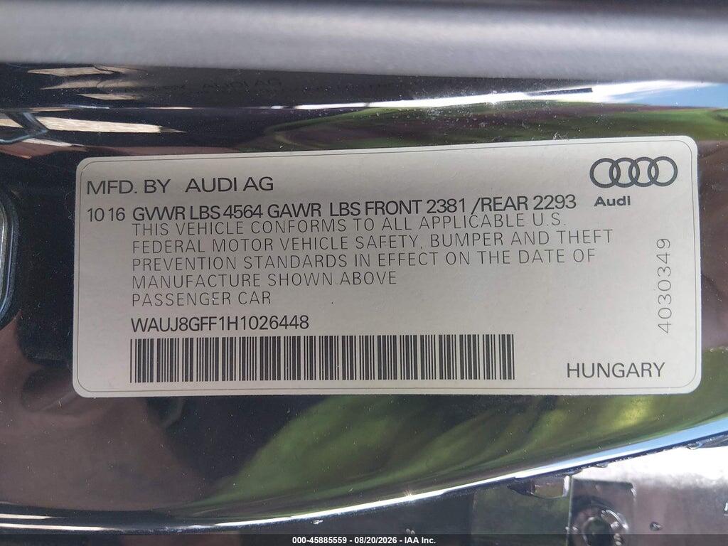 WAUJ8GFF1H1026448 2017 AUDI A3 photo no. 9