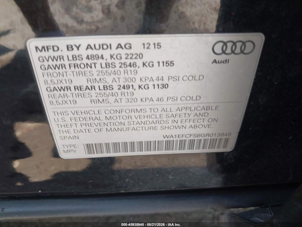 WA1EFCFS6GR013849 2016 AUDI Q3 photo no. 9