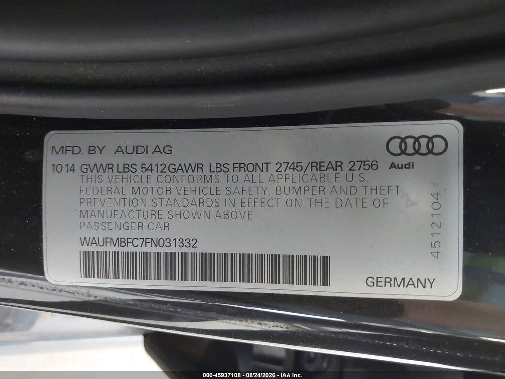WAUFMBFC7FN031332 2015 AUDI A6 photo no. 9