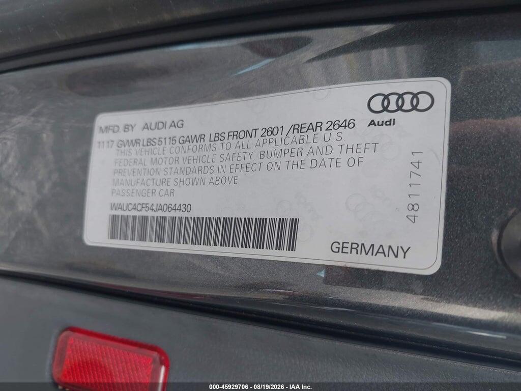 WAUC4CF54JA064430 2018 AUDI S5 photo no. 9