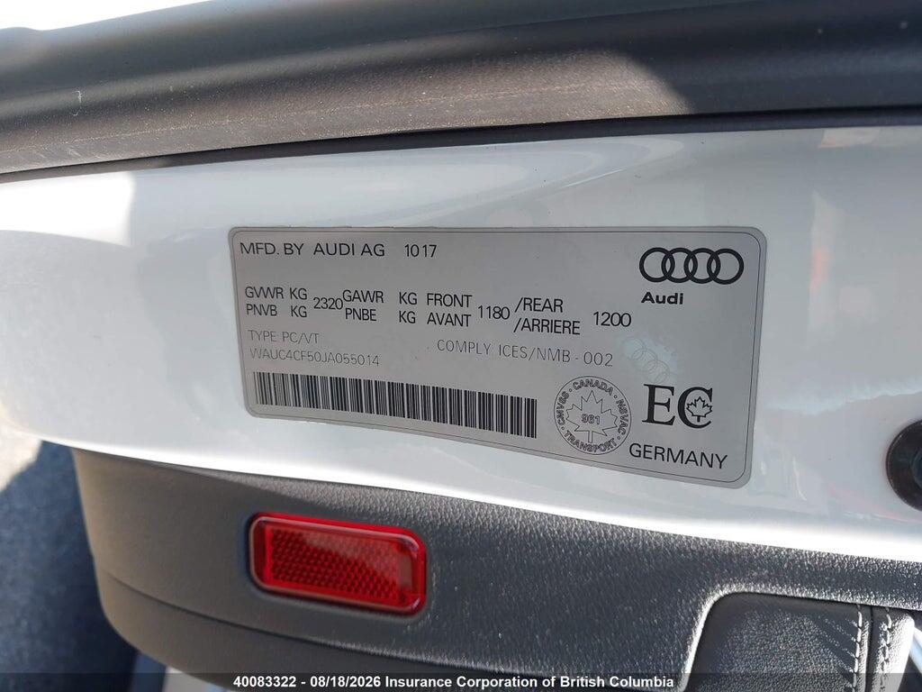 WAUC4CF50JA055014 2018 AUDI S5 photo no. 9
