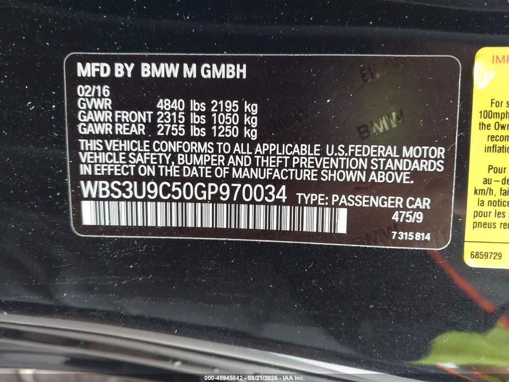 WBS3U9C50GP970034 2016 BMW M4 photo no. 9
