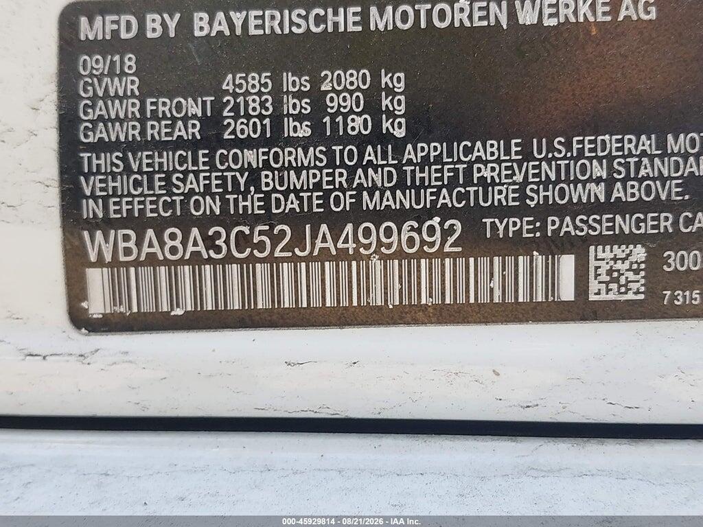 WBA8A3C52JA499692 2018 BMW 320I photo no. 9