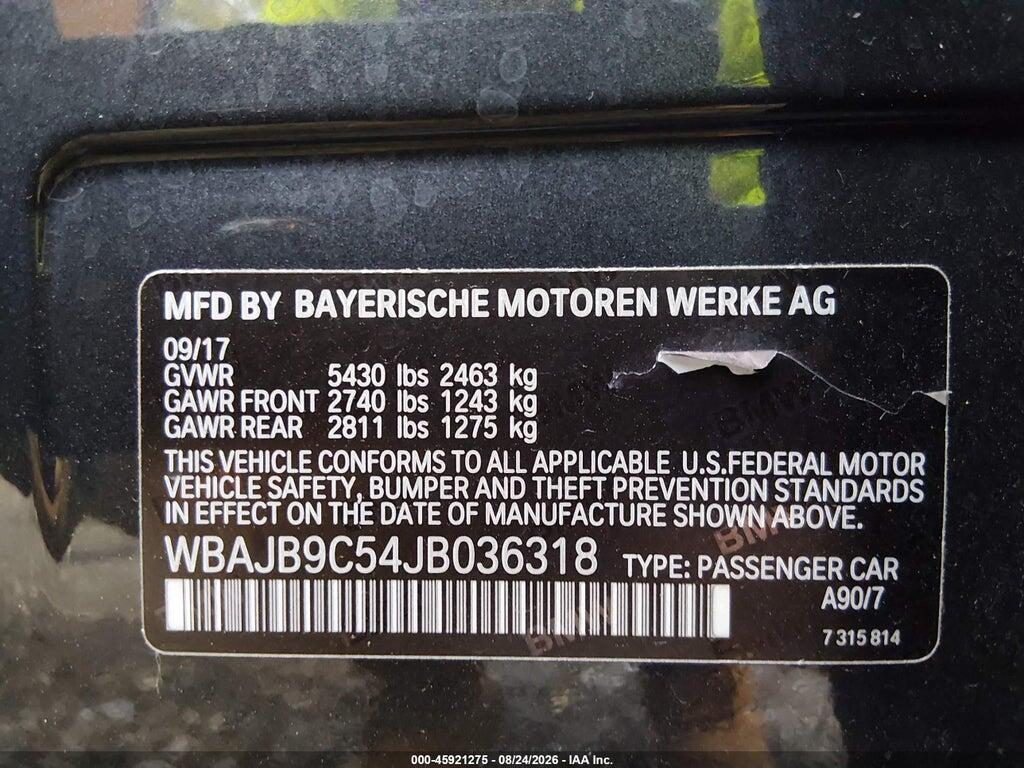 WBAJB9C54JB036318 2018 BMW M550I photo no. 9