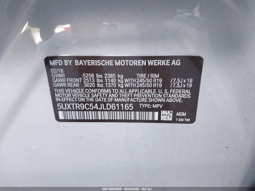 5UXTR9C54JLD61165 2018 BMW X3 photo no. 9