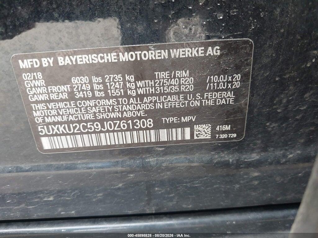 5UXKU2C59J0Z61308 2018 BMW X6 photo no. 9