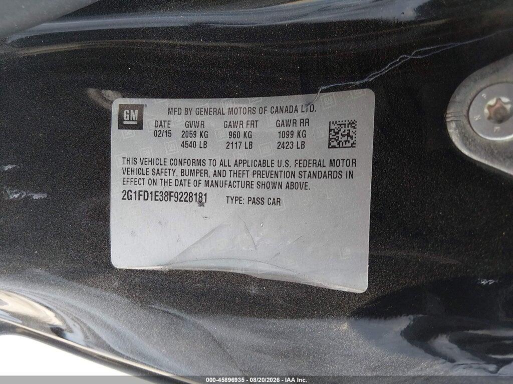 2G1FD1E38F9228181 2015 CHEVROLET CAMARO photo no. 9