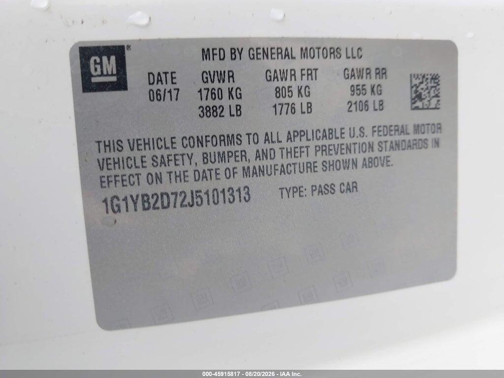 1G1YB2D72J5101313 2018 CHEVROLET CORVETTE photo no. 9