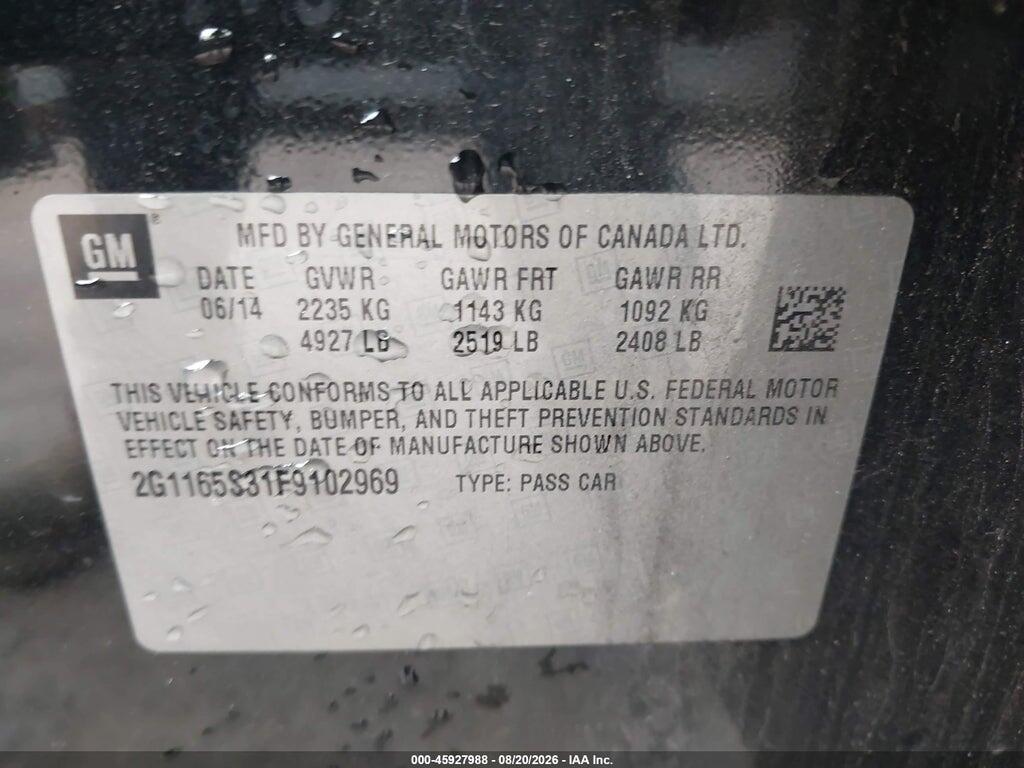 2G1165S31F9102969 2015 CHEVROLET IMPALA photo no. 9