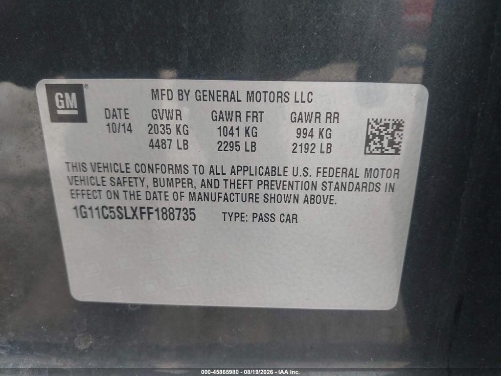 1G11C5SLXFF188735 2015 CHEVROLET MALIBU photo no. 9