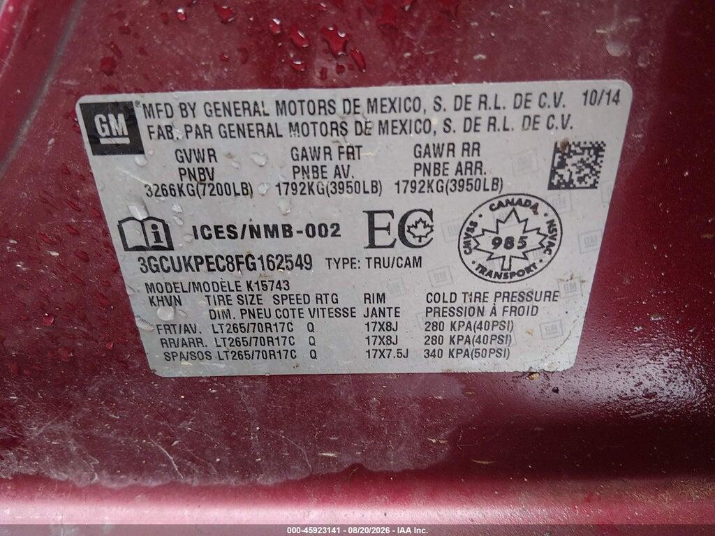 3GCUKPEC8FG162549 2015 CHEVROLET SILVERADO 1500 photo no. 9