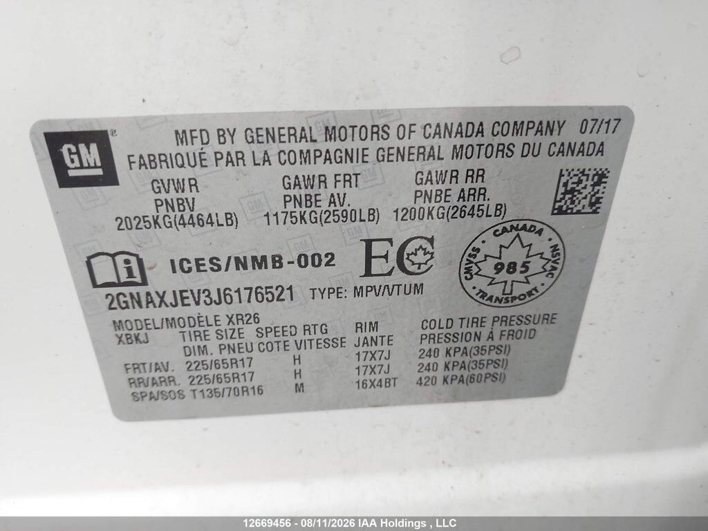 2GNAXJEV3J6176521 2018 CHEVROLET EQUINOX photo no. 9