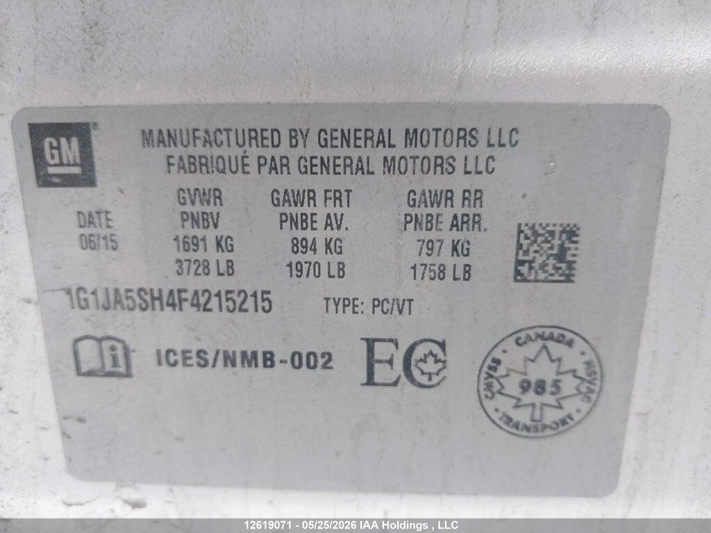 1G1JA5SH4F4215215 2015 CHEVROLET SONIC photo no. 9