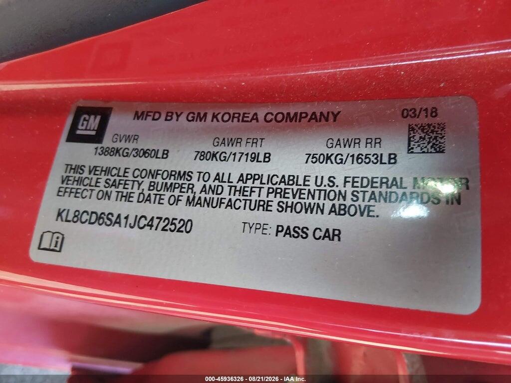 KL8CD6SA1JC472520 2018 CHEVROLET SPARK photo no. 9