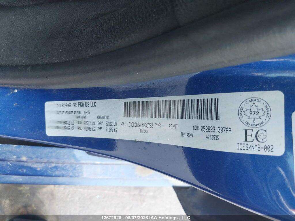 1C3CCCAB0FN735762 2015 CHRYSLER 200 photo no. 9