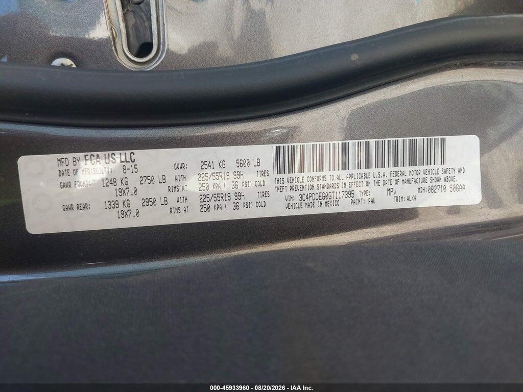 3C4PDDEG0GT117395 2016 DODGE JOURNEY photo no. 9