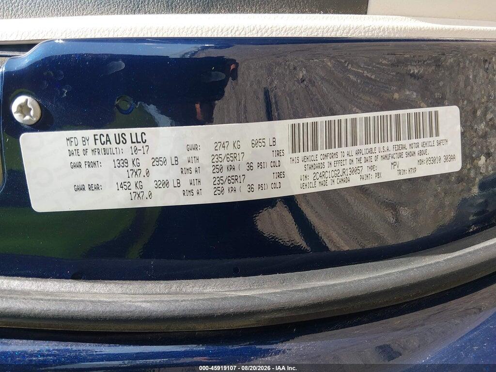 2C4RC1CG2JR130057 2018 CHRYSLER PACIFICA photo no. 9