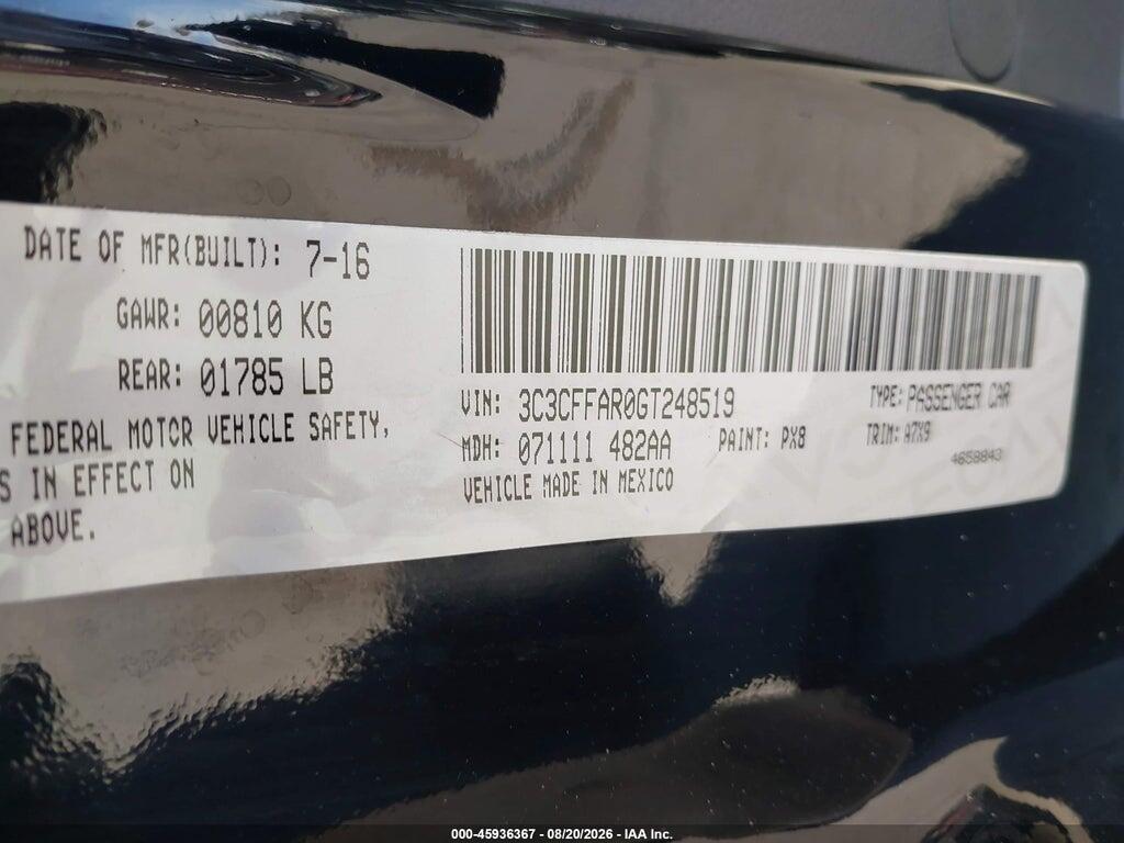 3C3CFFAR0GT248519 2016 FIAT 500 photo no. 9