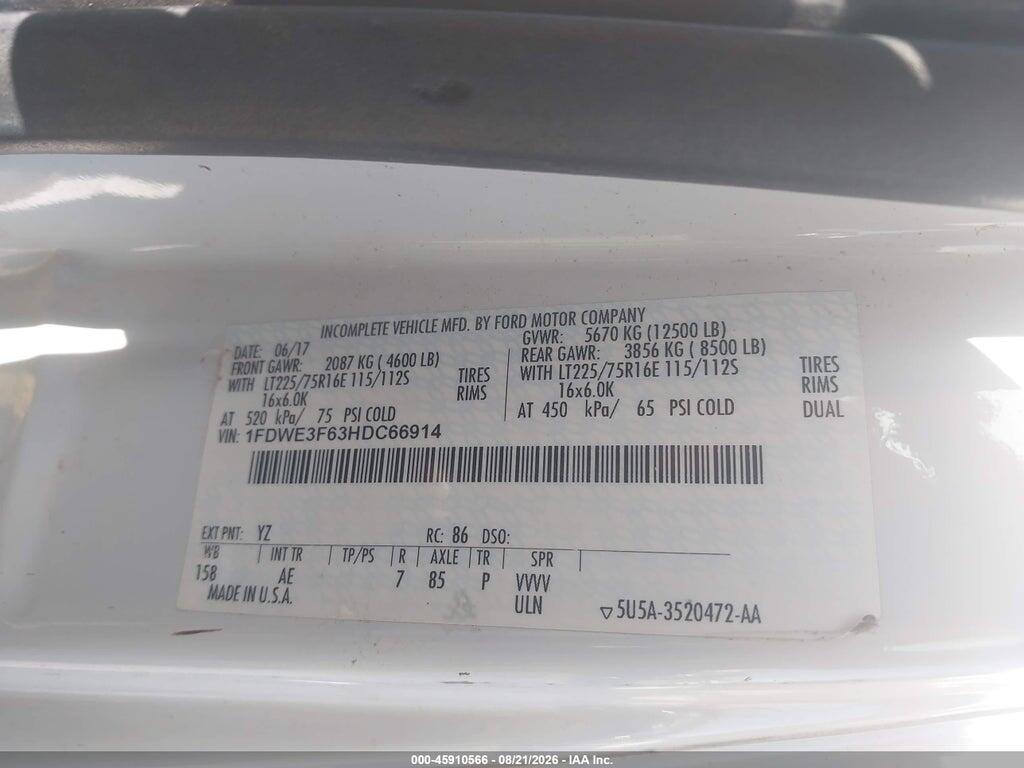 1FDWE3F63HDC66914 2017 FORD E-350 CUTAWAY photo no. 8
