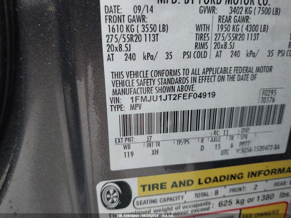 1FMJU1JT2FEF04919 2015 FORD EXPEDITION photo no. 9